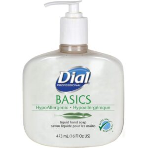 Dial® Professional Basics Hypoallergenic Liquid Hand Soap, 16 OZ Pump (Pack of 12)