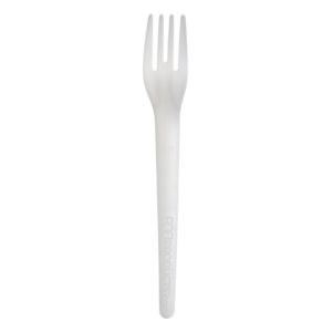 Perk Eco-ID Medium Weight Compostable Fork, White 300/pack